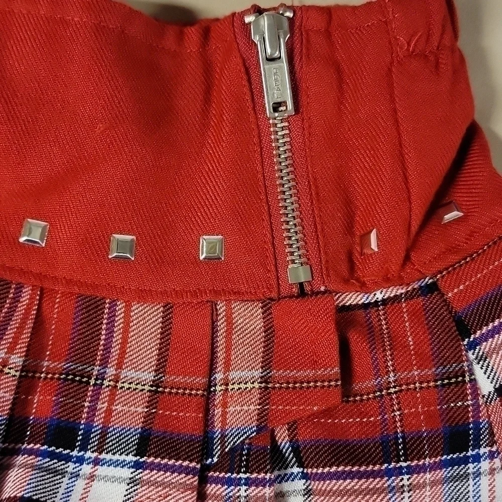 🎓kids Justice School Skirt Sz 6 Red Plaid Skort